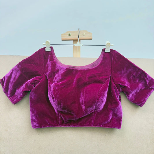 Purple color velvet blouse - JTG Fashions