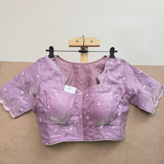 Lavender tissue with sequins work blouse - JTG Fashions