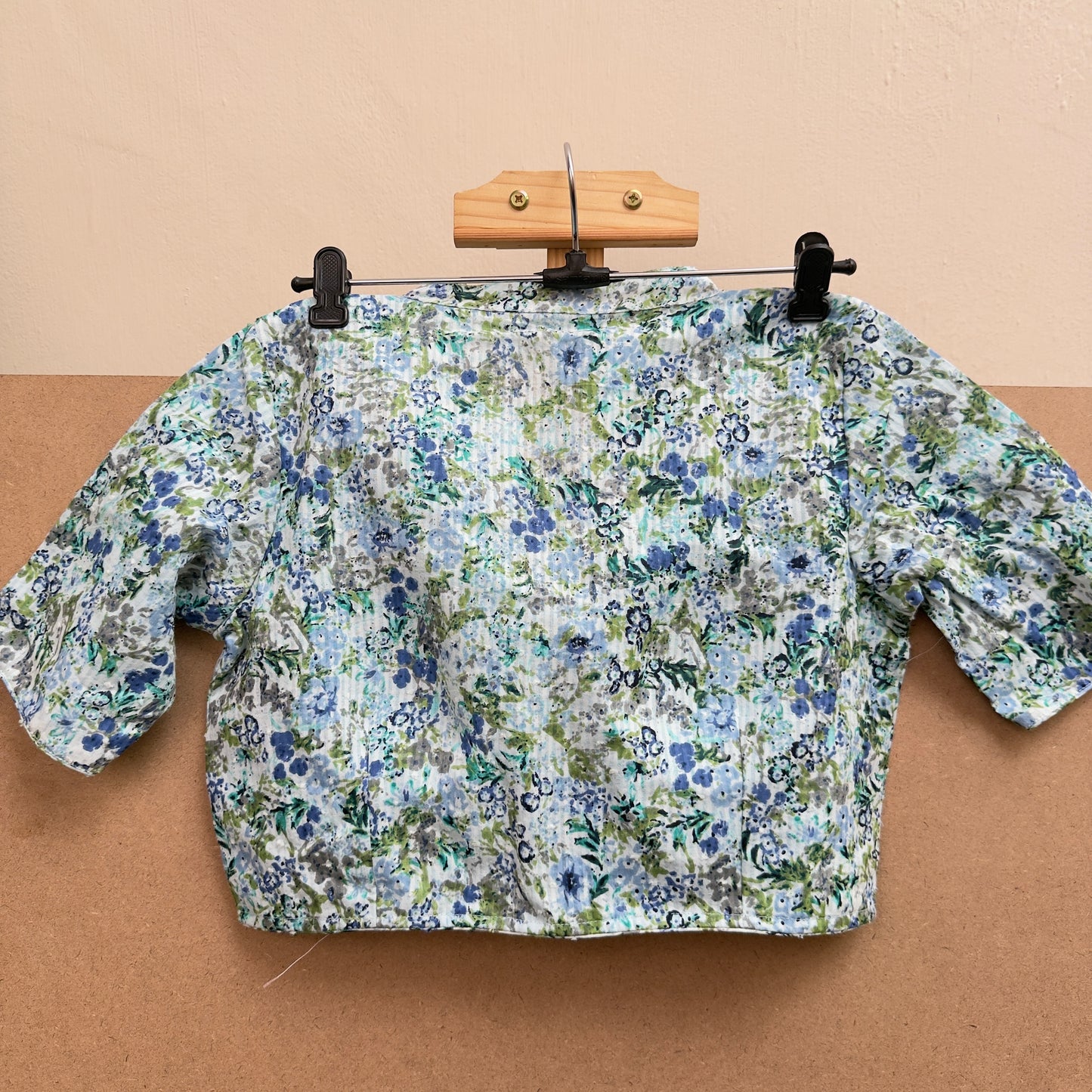 Multicoloured floral print with white base collar neck cotton blouse - JTG Fashions