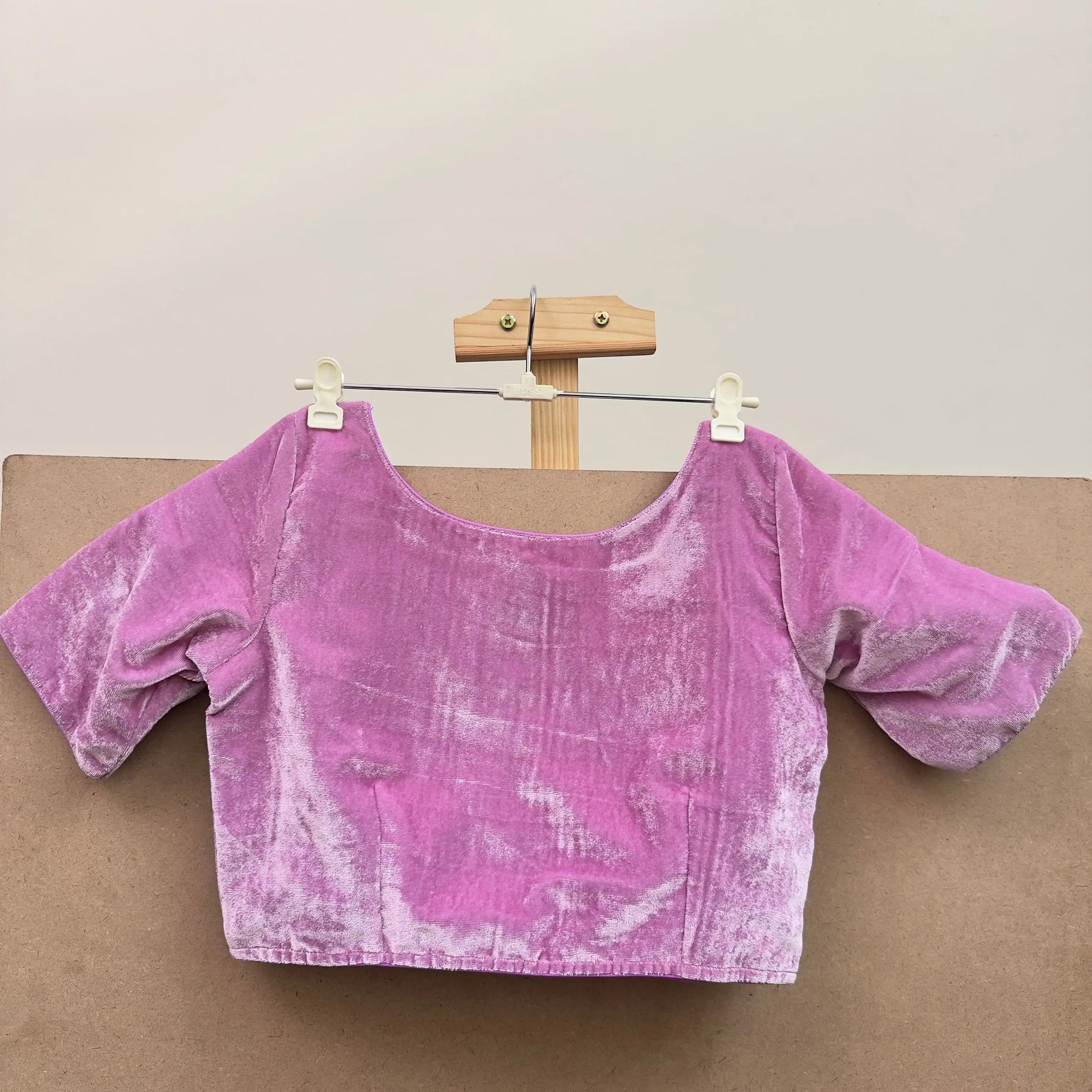 Lilac color velvet blouse - JTG Fashions