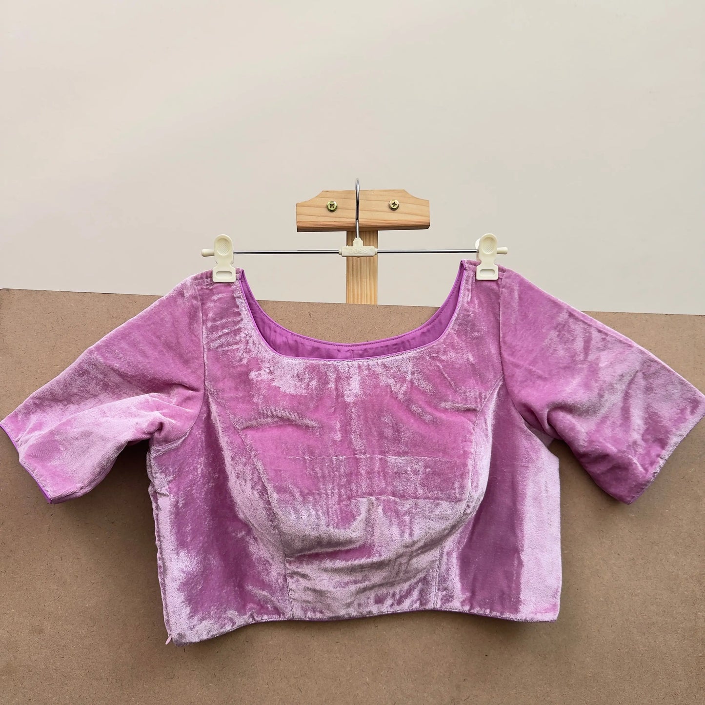 Lilac color velvet blouse - JTG Fashions