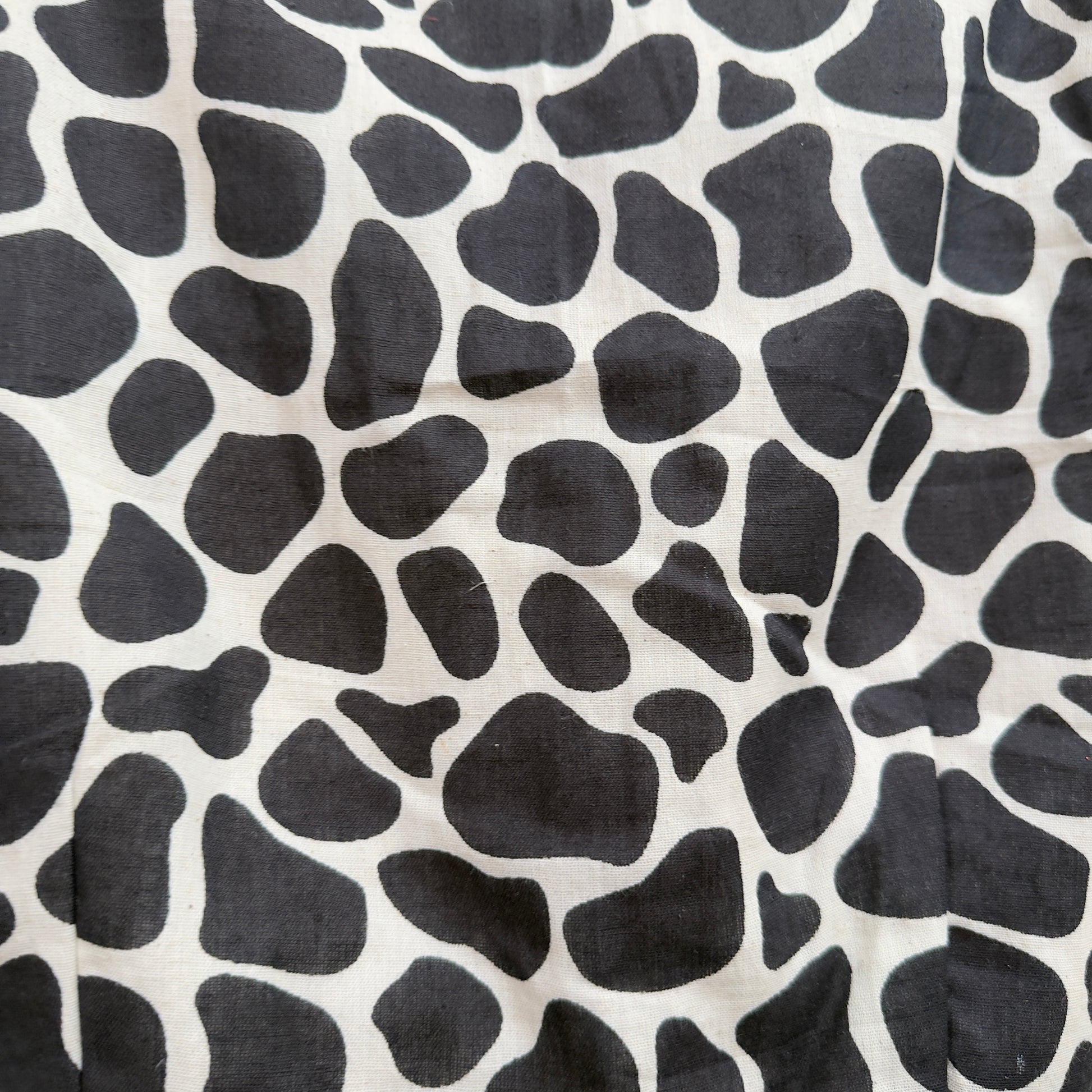 Animal pattern (giraffe) Black & White collar neck cotton blouse - JTG Fashions