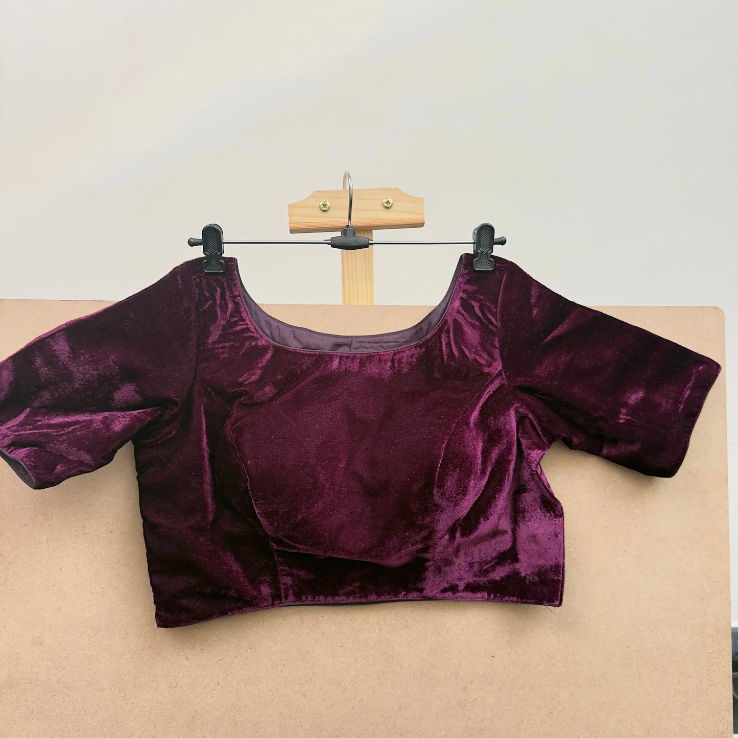 Crater Brown color velvet blouse - JTG Fashions