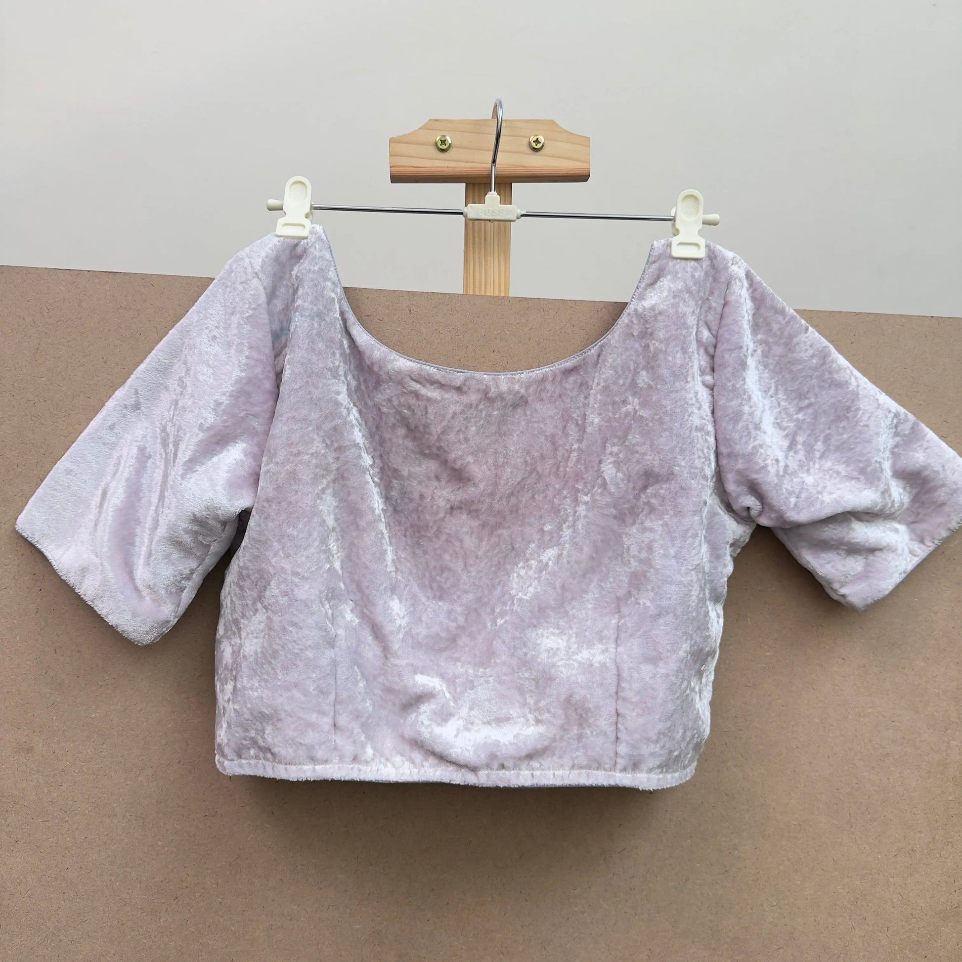 Venus(warm Grey) color velvet blouse - JTG Fashions