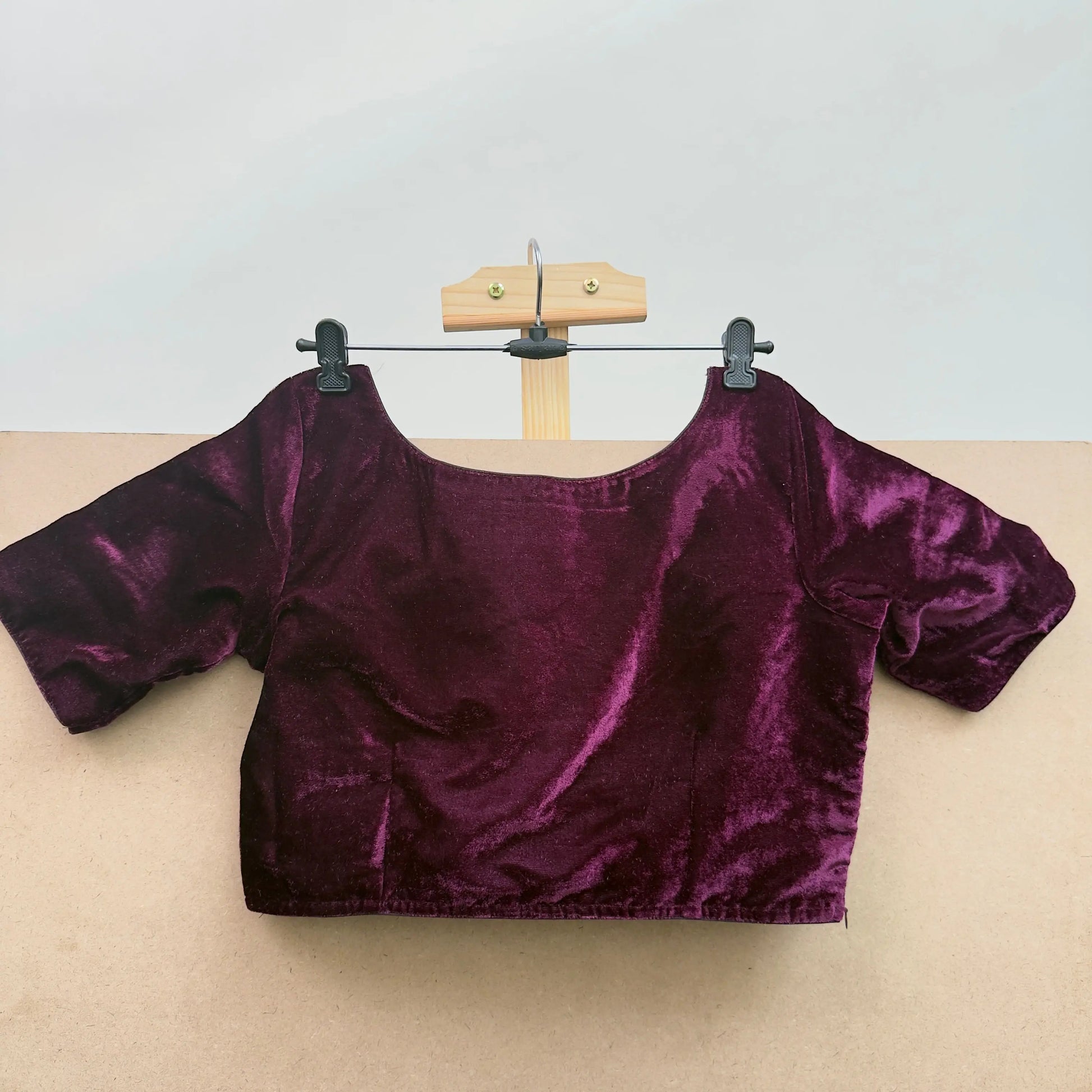 Crater Brown color velvet blouse - JTG Fashions